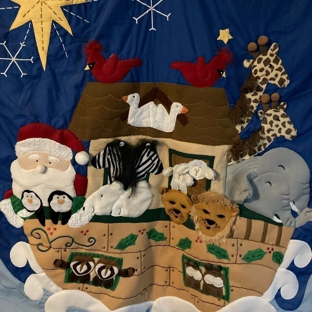 Vintage Home Interiors Noah’s Ark Christmas Wall Quilt